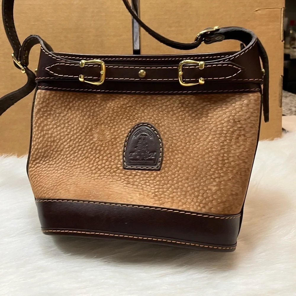 Orifaz Zafiro Argentina Suede Leather Bucket Purse wt adjustable shoulder strap